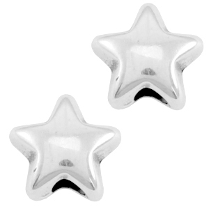 Perline di metallo DQ stella argento antico (privo di nichel)