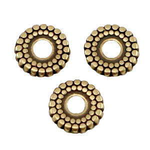 Perline di metallo DQ 8mm rondella con decorazione bronzo antico (privo di nichel)