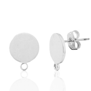 Componenti di metallo DQ perno 10 mm rotondo con anellino argento antico (privo di nichel)