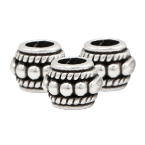 Perline di metallo DQ con decoro argento antico (privo di nichel)