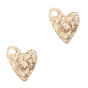 Ciondoli Plexx cuore glitterato rosa pesca