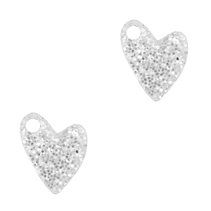 Ciondoli Plexx cuore glitterato argento