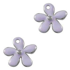 Ciondoli di metallo DQ fiore argento antico-viola (privo di nichel)
