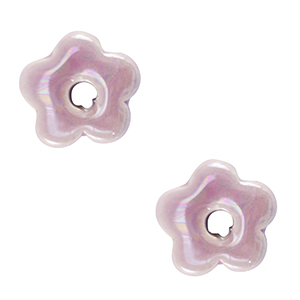 Perline di ceramica greca DQ fiore viola lavanda