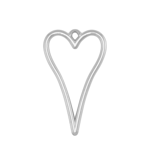 Ciondoli di metallo DQ cuore argento antico