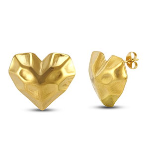 Orecchini in acciaio inossidabile a cuore oro