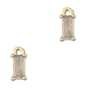 Pendenti di vetro Crystal Glass rettangolo grigio chiaro-oro