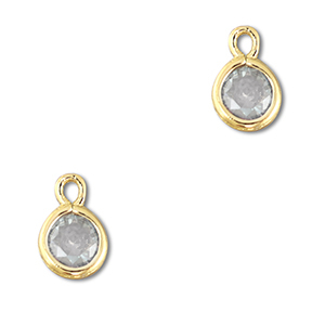 Pendenti di vetro Crystal Glass tonda trasparente-oro