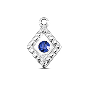 BY31&reg; Ciondoli in acciaio inossidabile rombo argento-blu zaffiro