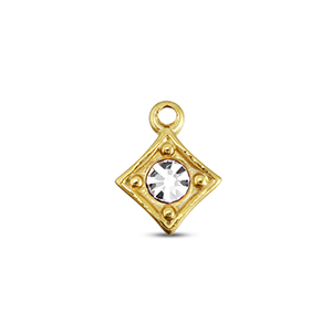 BY31&reg; Ciondoli in acciaio inossidabile rombo oro-cristallo