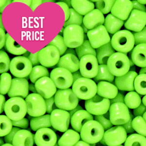 Perline di vetro rocailles 6/0 (4 mm) verde lime neon