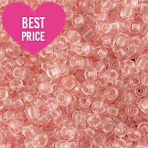 Perline di vetro rocailles 6/0 (4mm) rosa pesca chiaro transparente