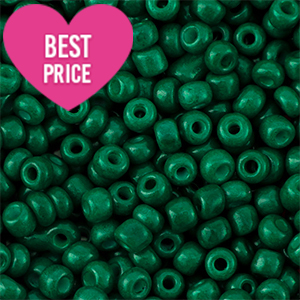 Perline di vetro rocailles 8/0 (3mm) verde scuro
