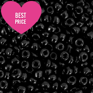 Perline di vetro rocailles 8/0 (3 mm) nero