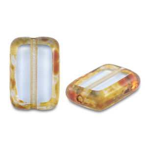 Perline Rep. Ceca TCB rectangle 12x8mm trasparente blu chiaro