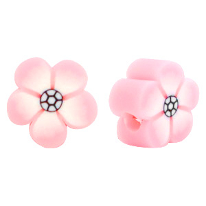 Perline di polimero a forma di fiore rosa 