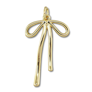 Metallo TQ in ottone ciondolo fiocco oro