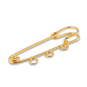 Componenti di metallo spilla decorativa con 3 anellini oro
