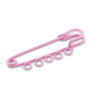 Componenti colorati spilla decorativa con 5 anellini rosa