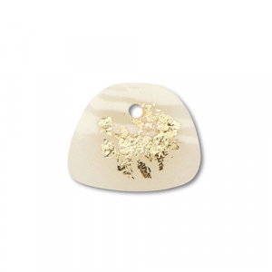 Pendenti di polimero trapezio biancastro-beige-oro