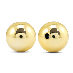 Perline metallizzate tonde 16mm oro metallico