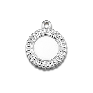 BY31&reg; Ciondoli in acciaio inossidabile con castone per SS20 fondo piatto argento