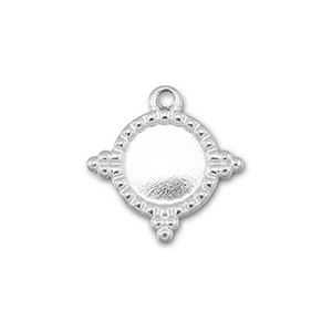 BY31&reg; Ciondoli in acciaio inossidabile con castone per SS16 fondo piatto argento