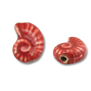 Perline di ceramica conchiglia rosso