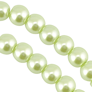 Perline di vetro con effetto perlato 6mm pastello verde