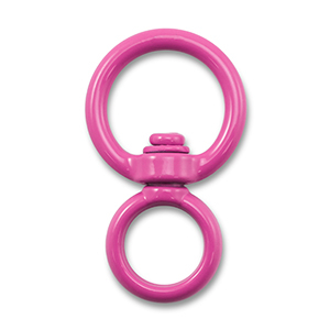 Componenti colorati bris&eacute; portachiavi tonda rosa magenta