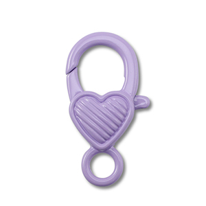 Componenti colorati chiusura moschettone cuore viola