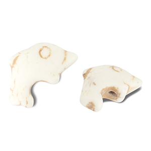 Perline di ceramica delfino biancastro