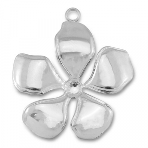 Ciondoli in acciaio inossidabile fiore argento