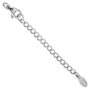 Componenti in acciaio inossidabile allungatrice set ovale con chiusura moschettone argento