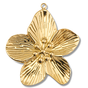 Ciondoli in acciaio inossidabile fiore oro
