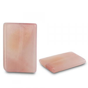 Perline in pietra naturale Agata rettangolo trasparente rosa pesca