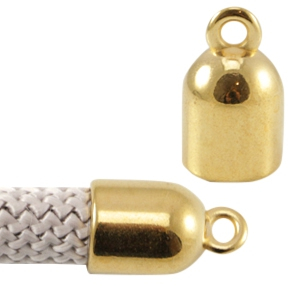 Terminali di metallo DQ con anellino per cordoncino oro