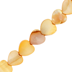 Perline di conchiglia cuore marigold arancione