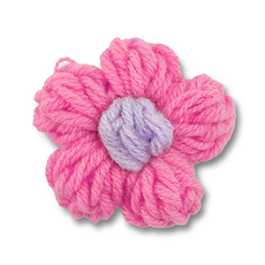 Fiore all'uncinetto rosa-viola
