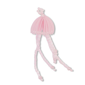 Pendenti con perline di vetro medusa rosa chiaro-bianco