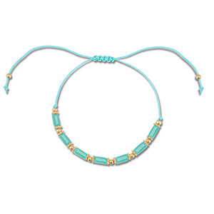 Cavigliere alla moda perline miste turchese-oro