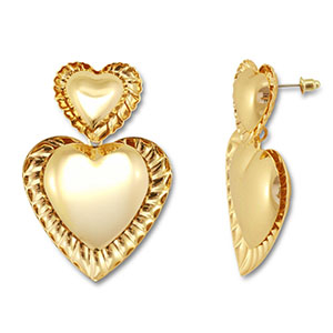 Orecchini alla moda cuore oro
