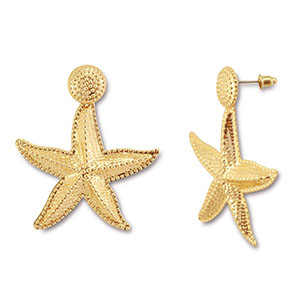 Orecchini alla moda stella marina oro