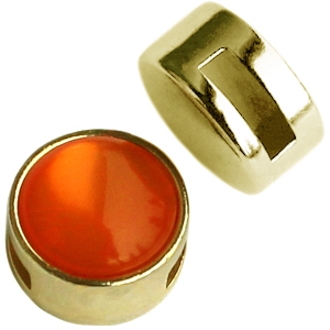 Passanti di metallo DQ Cuoio&reg; con castone per cabochon 12mm oro