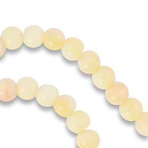 Perline di vetro 6mm giallo chiaro-rosa chiaro-bianco
