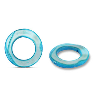 Perline di conchiglia 20mm tonda blu