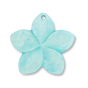 Ciondolo di conchiglia fiore blu chiaro