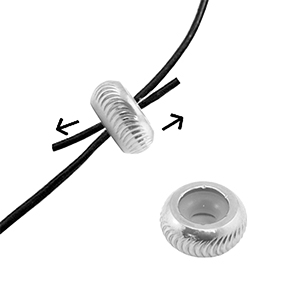 Componenti in acciaio inossidabile chiusura con perline scorrevoli con motivo 8mm argento