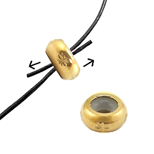 Componenti in acciaio inossidabile chiusura con perline scorrevoli con motivo 8mm oro