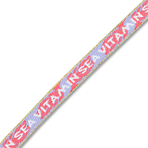 BY31&reg; Nastro con testo "Vitamin sea" lavanda-rosso corallo-bianco-oro